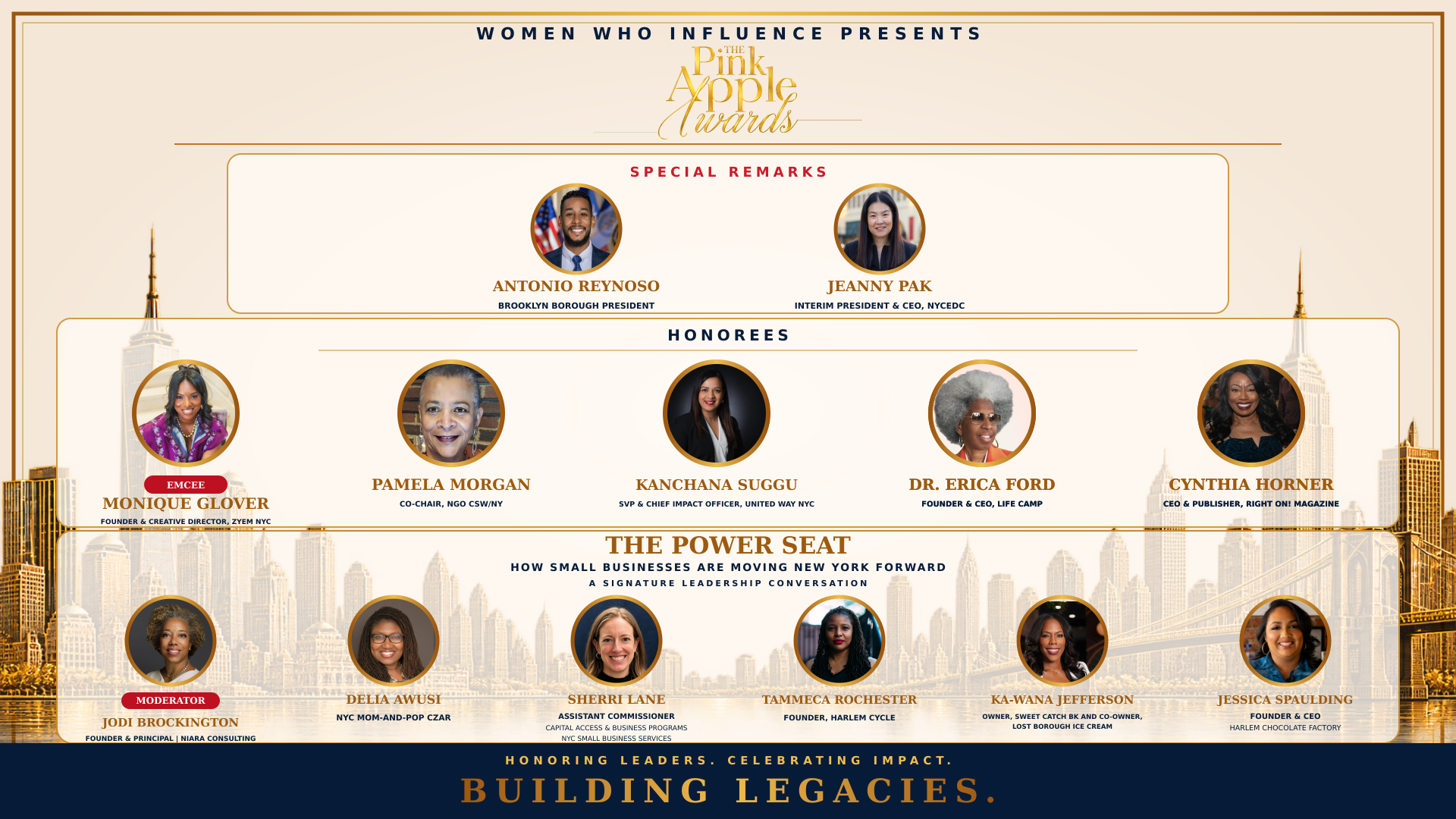 2026 Pink Apple Awards honorees and Power Seat lineup